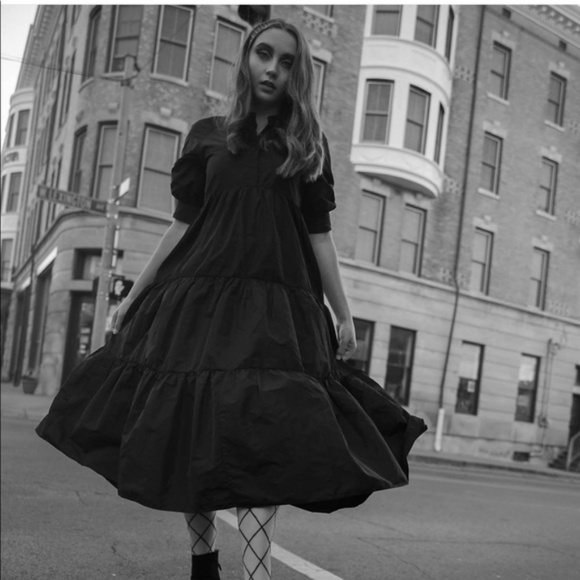 Zara Black Dress With Voluminous Sleeves NWT - Picture 8 of 16